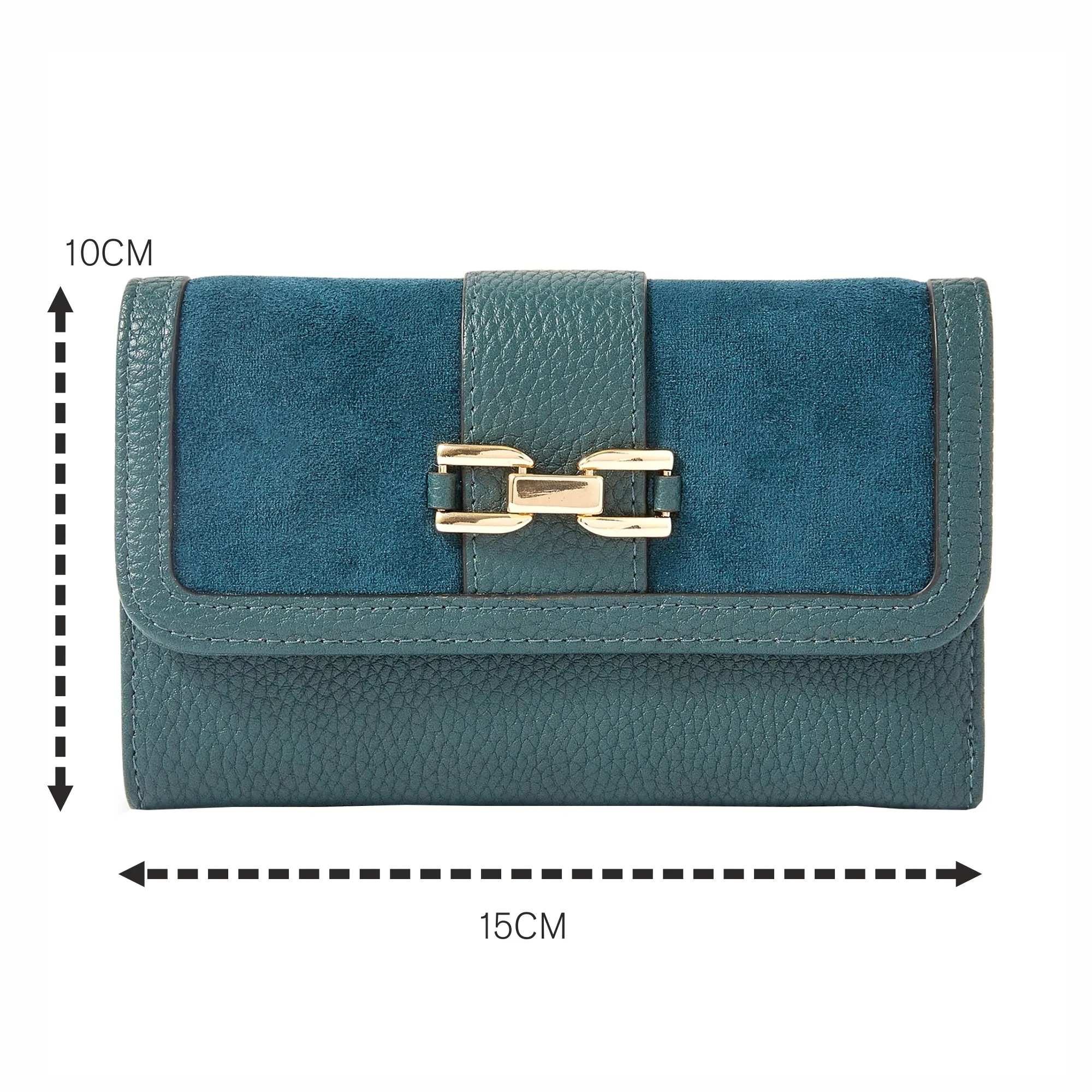 Accessorize London Women's Faux Leather Teal Snaffle Wallet