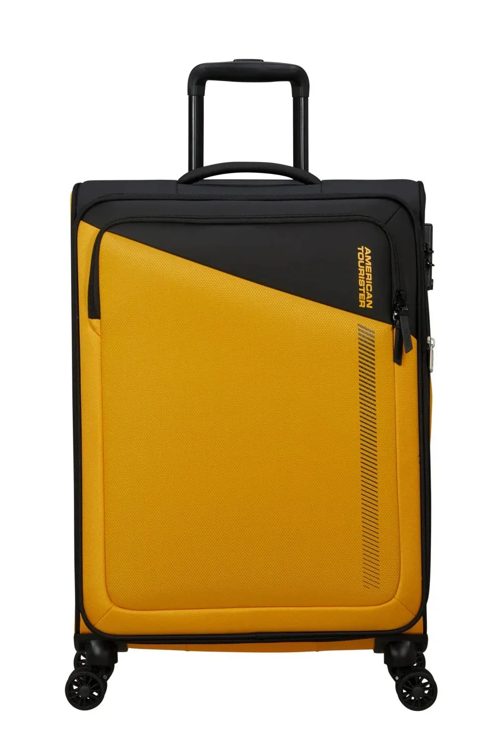 American Tourister Daring Dash 67cm Medium Spinner - Expandable | Black/Yellow