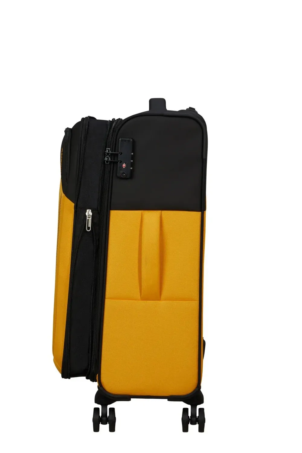 American Tourister Daring Dash 67cm Medium Spinner - Expandable | Black/Yellow