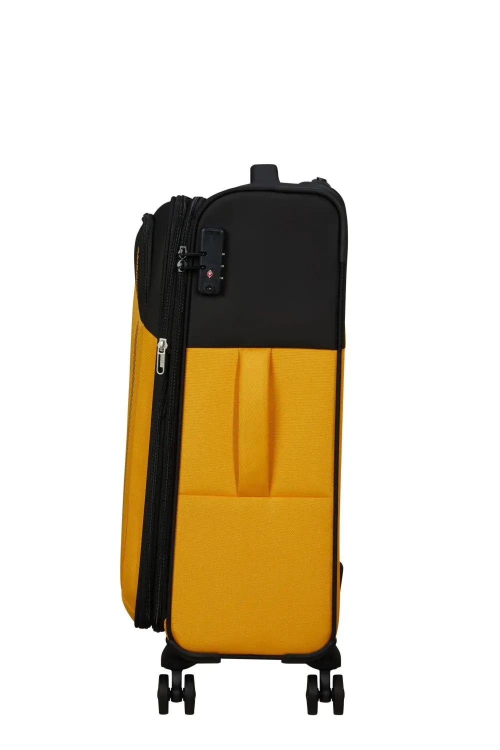 American Tourister Daring Dash 67cm Medium Spinner - Expandable | Black/Yellow