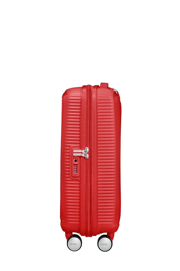 American Tourister Soundbox 55cm Cabin Spinner - Expandable | Coral Red