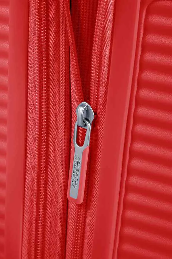 American Tourister Soundbox 55cm Cabin Spinner - Expandable | Coral Red