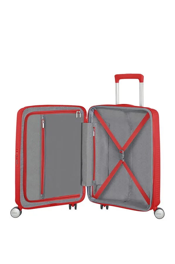 American Tourister Soundbox 55cm Cabin Spinner - Expandable | Coral Red