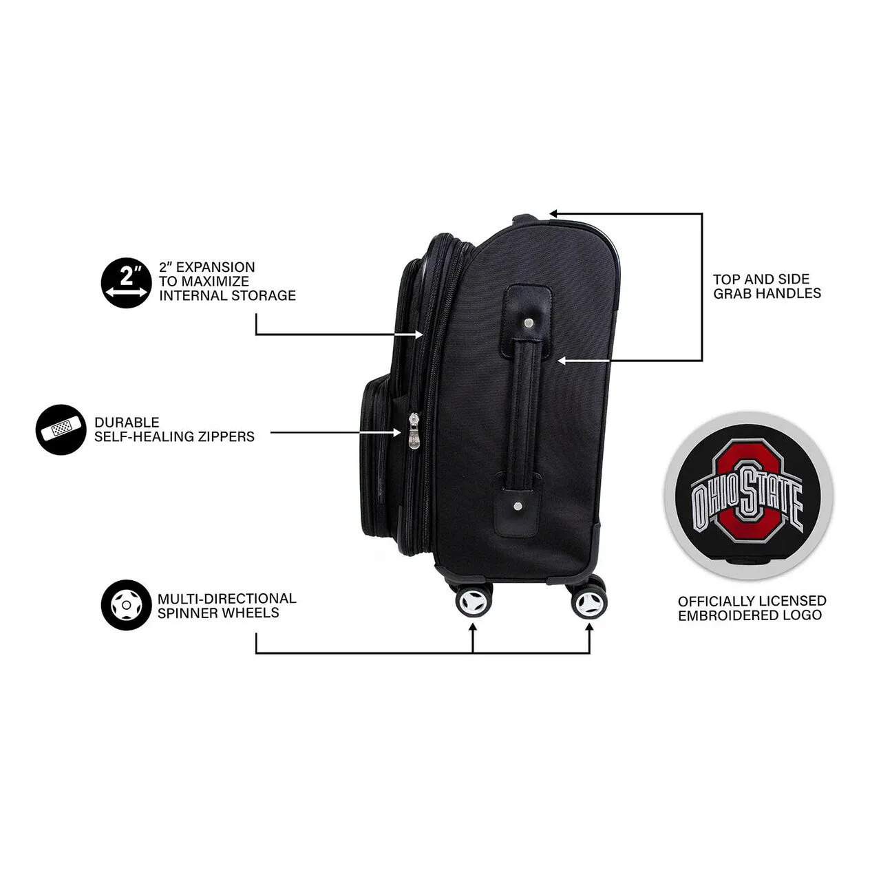 Bears Luggage | Missouri State Bears 21" Carry-on Spinner Luggage