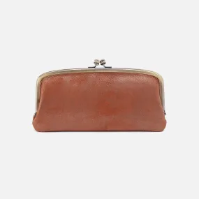 Cora Large Frame Wallet In Metallic Leather - Patina