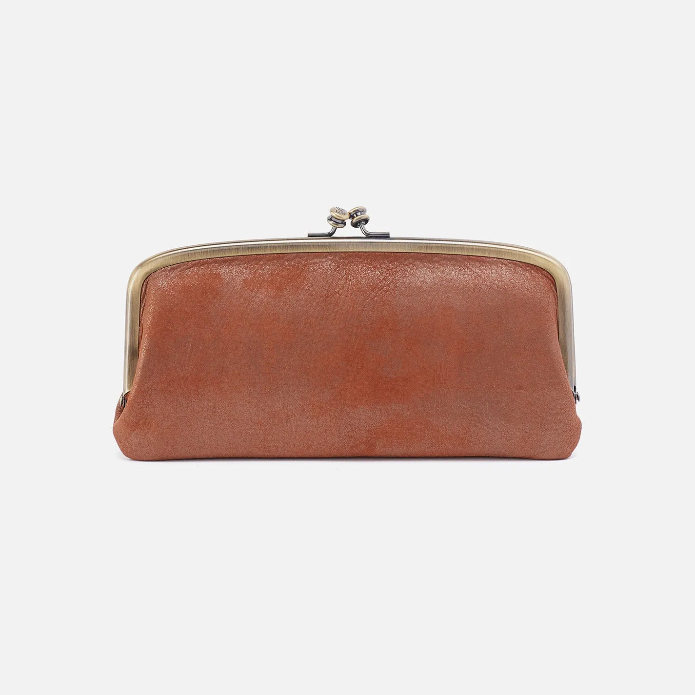 Cora Large Frame Wallet In Metallic Leather - Patina