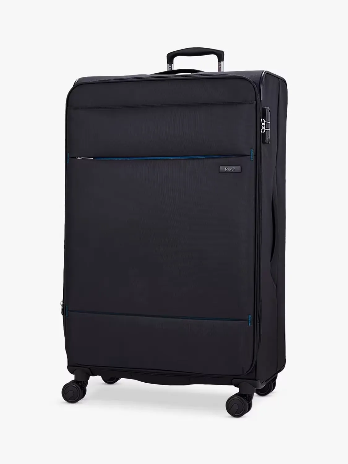 DELUXE Lite 8-Wheel Soft Shell Suitcase, Set of 3 - Black