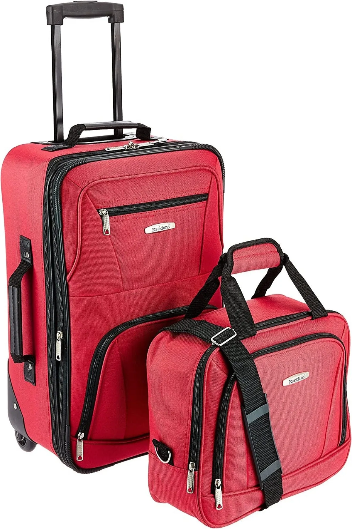 Fashion Soft-side Upright Luggage Set, Red, 2-Piece 14/19