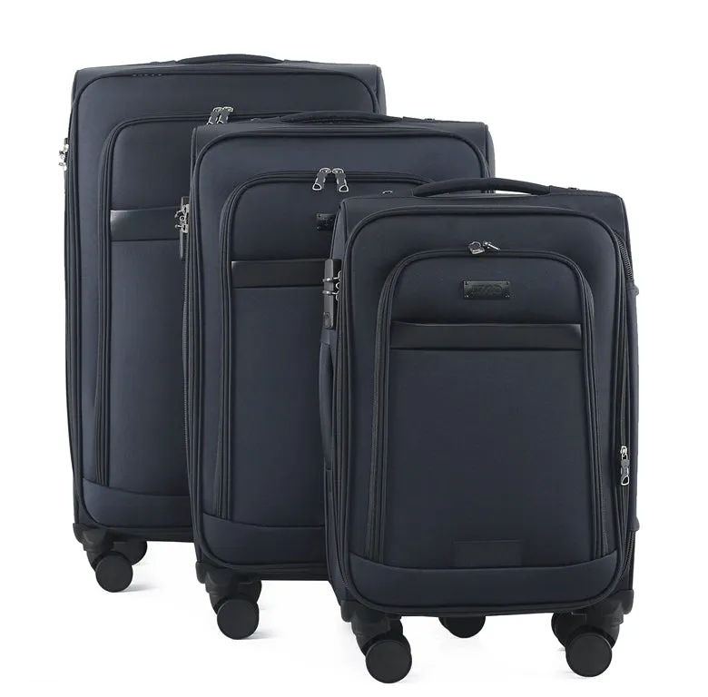 IZOD Noah Soft Shell Lightweight Expandable 360 Dual Spinning Wheels Combo Lock 28", 24", 20" 3 Piece Luggage Set