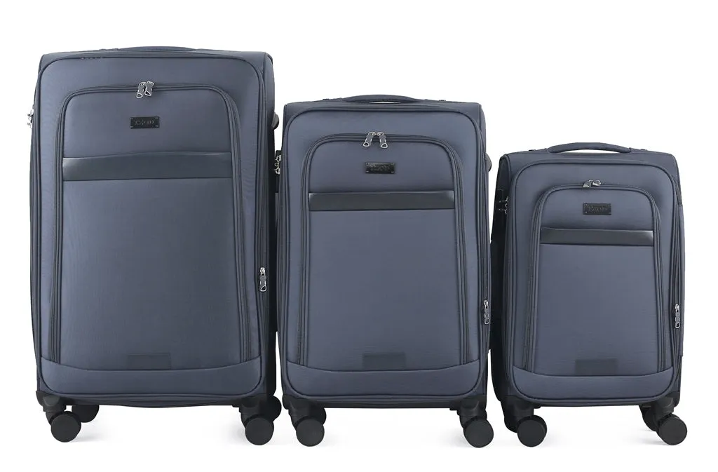 IZOD Noah Soft Shell Lightweight Expandable 360 Dual Spinning Wheels Combo Lock 28", 24", 20" 3 Piece Luggage Set