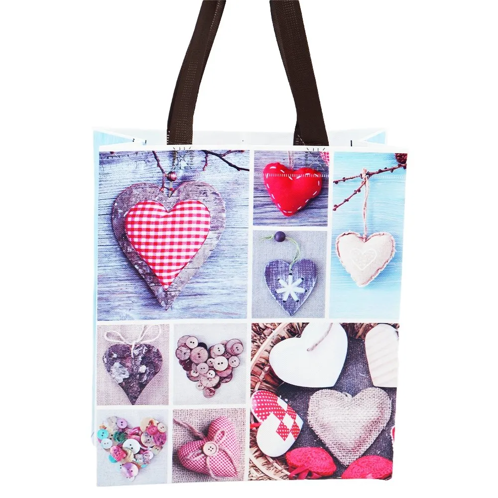 Large Love Hearts Printed PP Non-Woven Bag