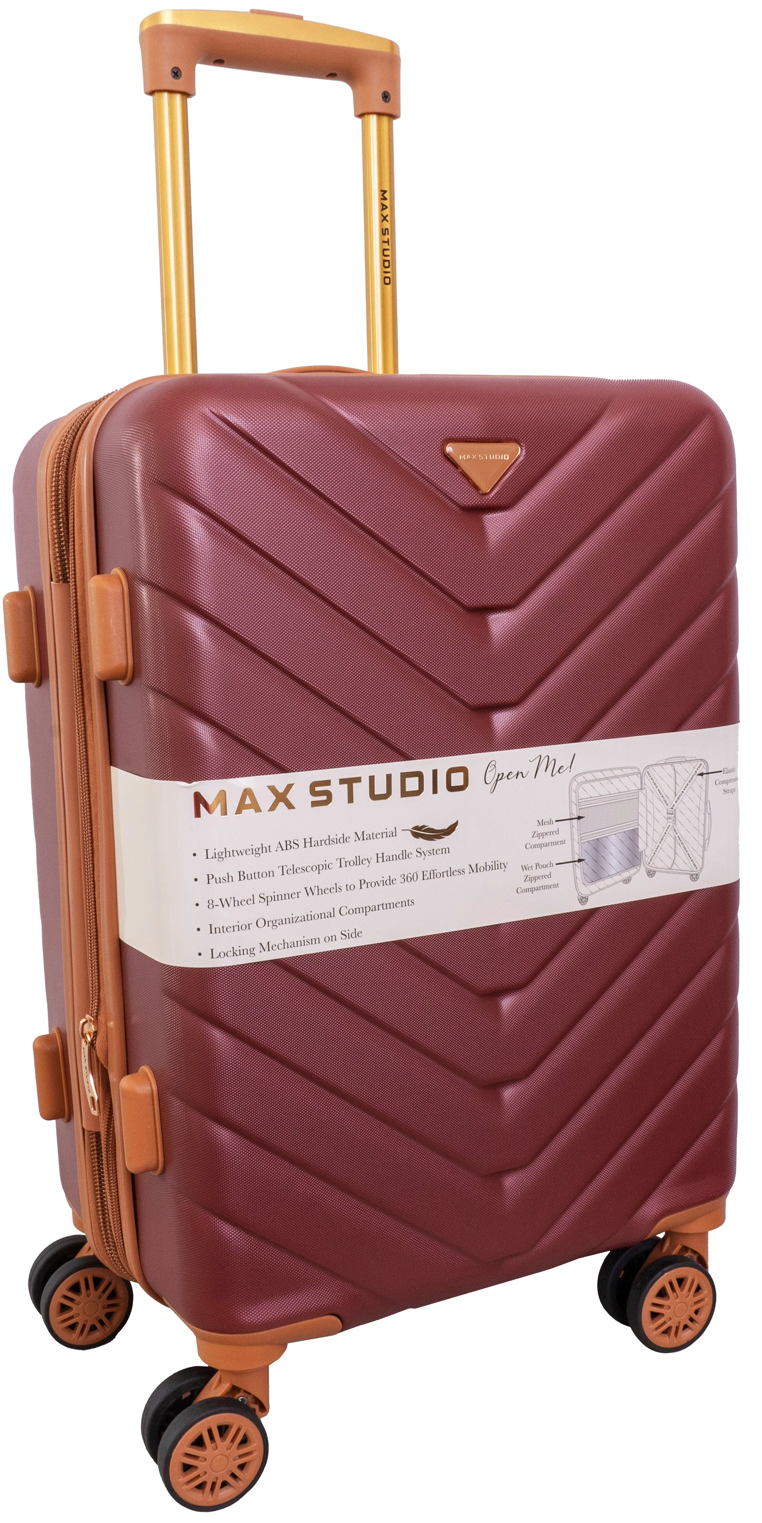 Max Studio Athens 3 Piece Expandable 8 Wheel Spinner Wheel Luggage Set