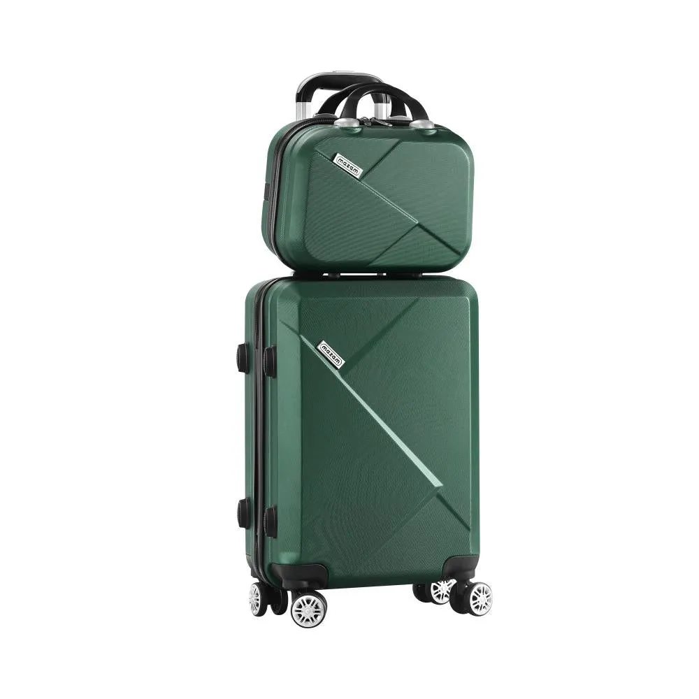 Mazam 2PCS Luggage Suitcase Trolley Set Travel TSA Lock Storage Hard Case Green