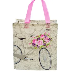 Medium Classic Bicycle With Flower Printed PP Non-Woven Bag