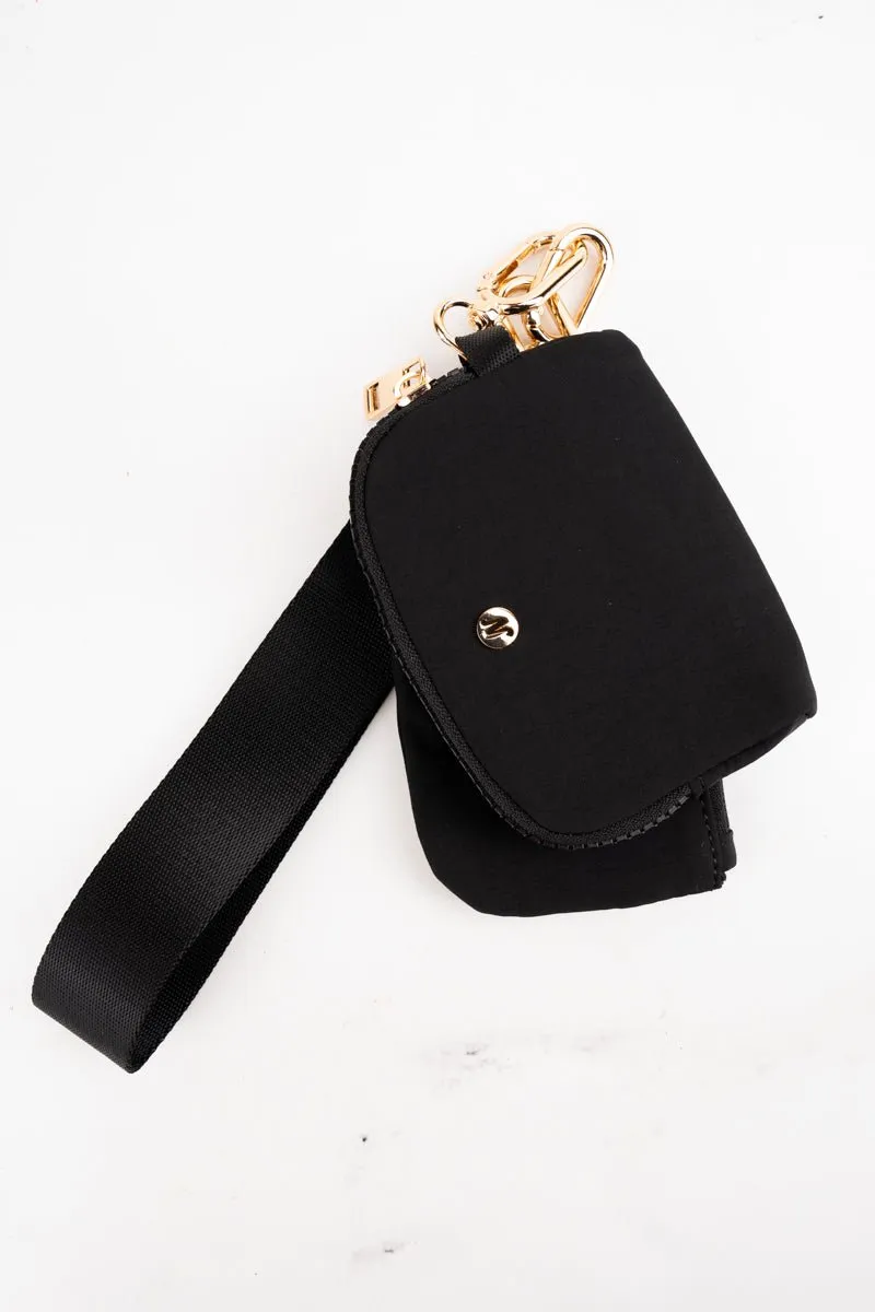 NGIL Black and Gold Dual Pouch Wristlet