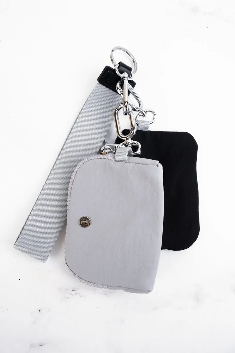 NGIL Black and Gray Dual Pouch Wristlet