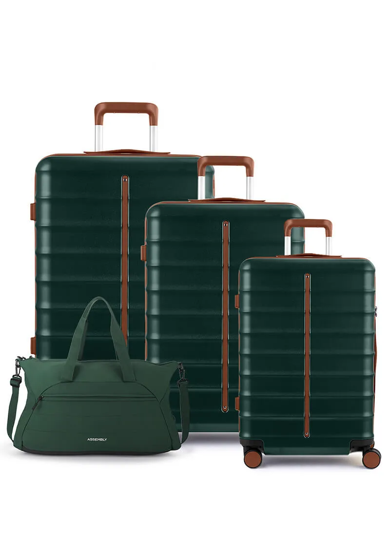 Odyssey Set of 3 & Float Duffle Combo | Forest Green | Cab Med Lar Hard Luggage & Duffle