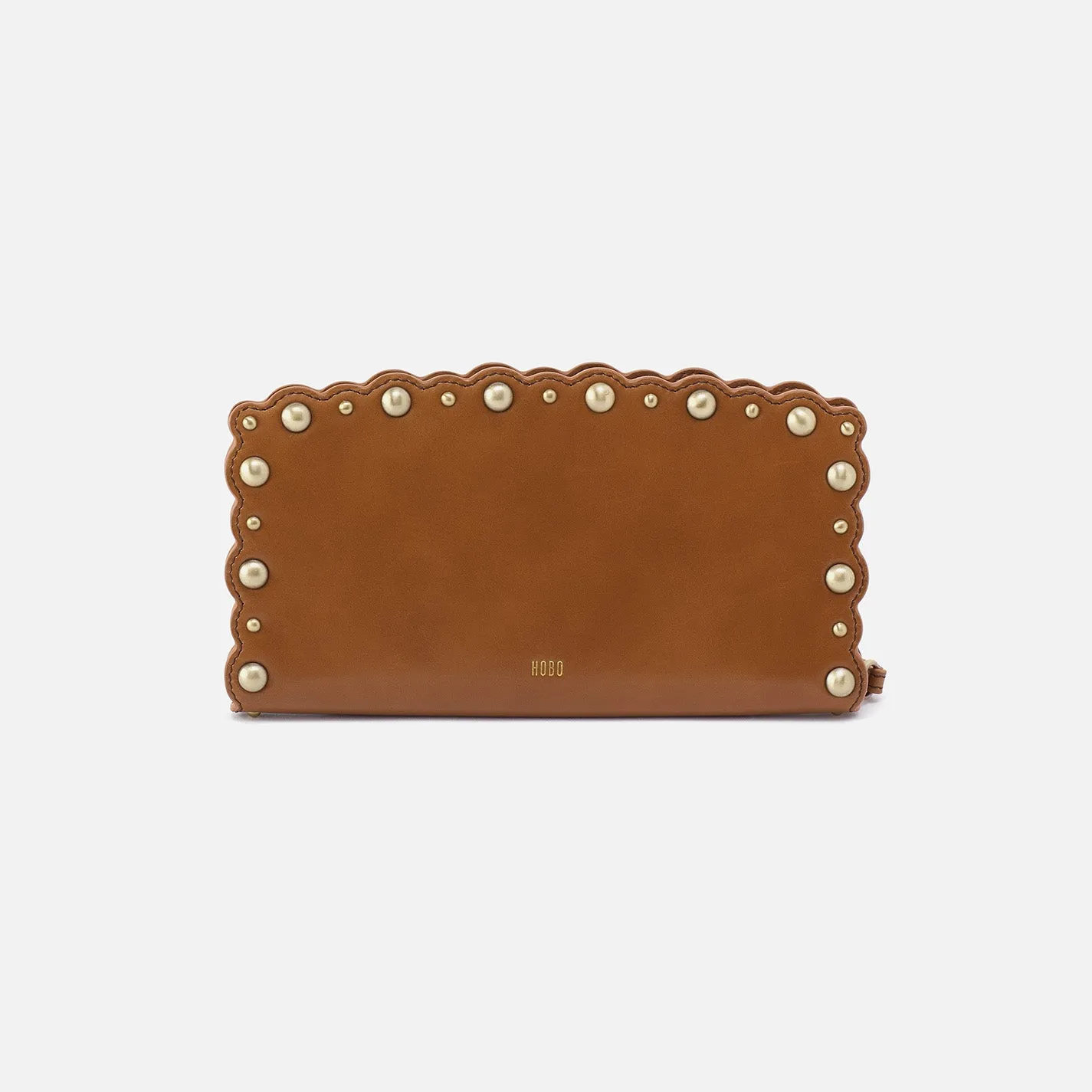 Sav Wallet Wristlet In Polished Leather - Truffle