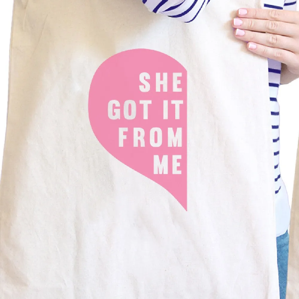 She Got It From Me Natural Cute Design Canvas Tote Bag Mom Gifts