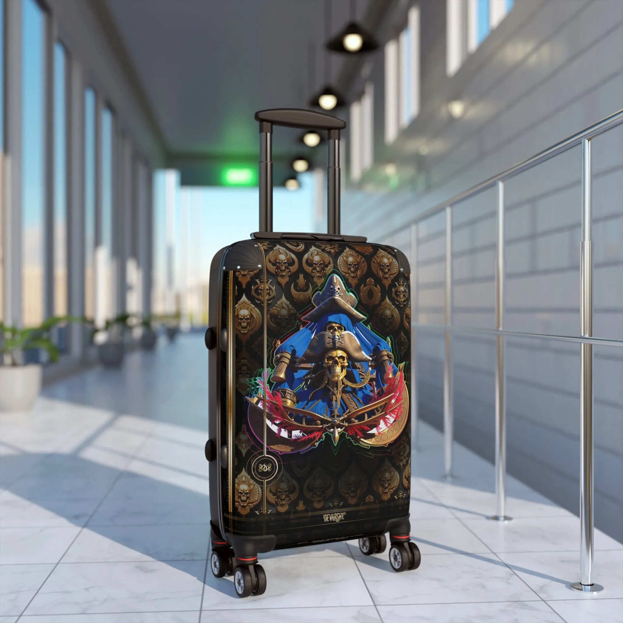 Skull Sailor Suitcase Carry-on Suitcase Gothic Travel Luggage Luxury Hard Shell Suitcase in 3 Sizes | D20198