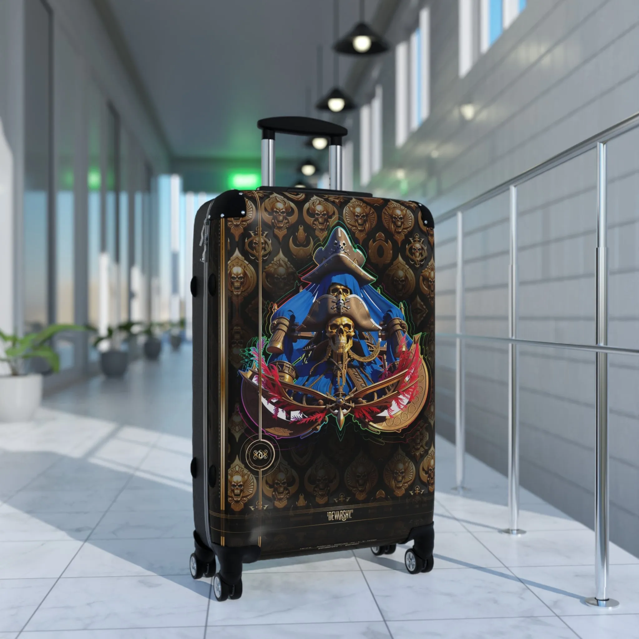 Skull Sailor Suitcase Carry-on Suitcase Gothic Travel Luggage Luxury Hard Shell Suitcase in 3 Sizes | D20198