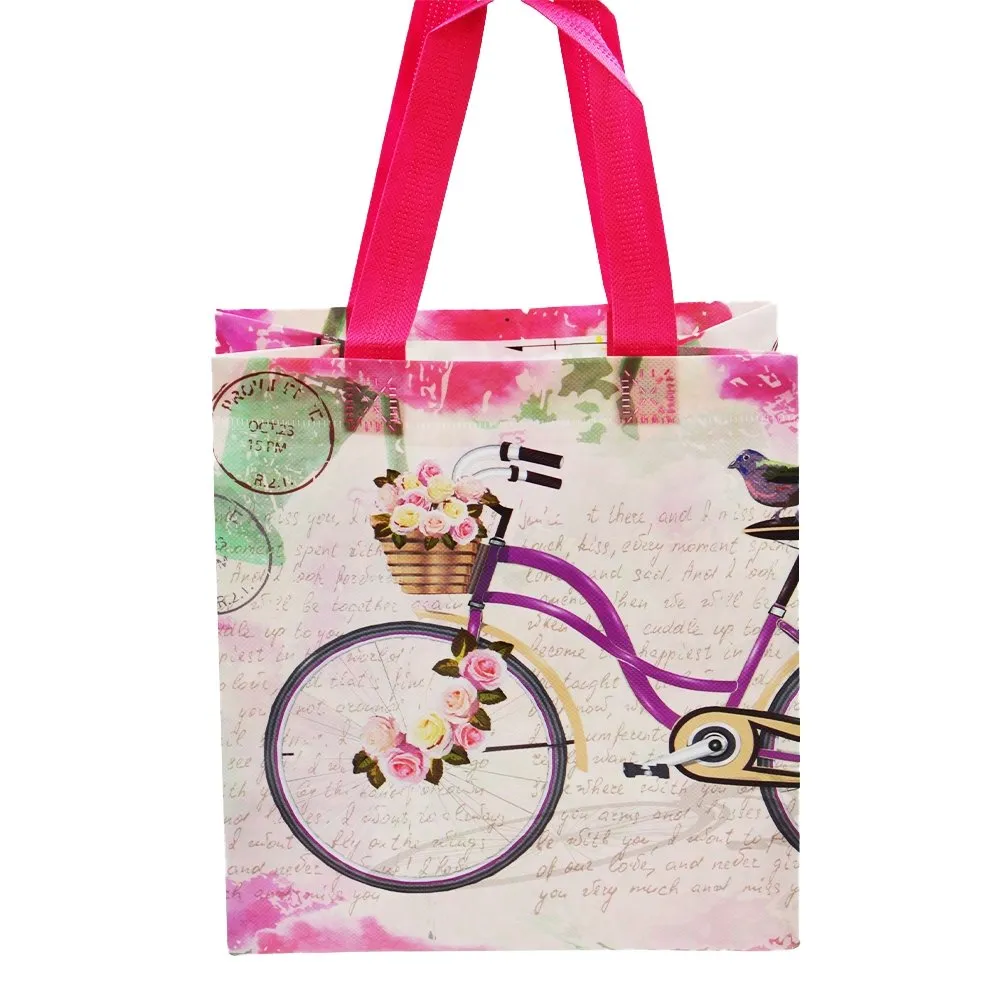 Small Bicycle With Basket Printed PP Non-Woven Bag