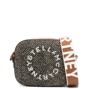 Stella Logo Camera Bag Herringbone, Black/Pecan