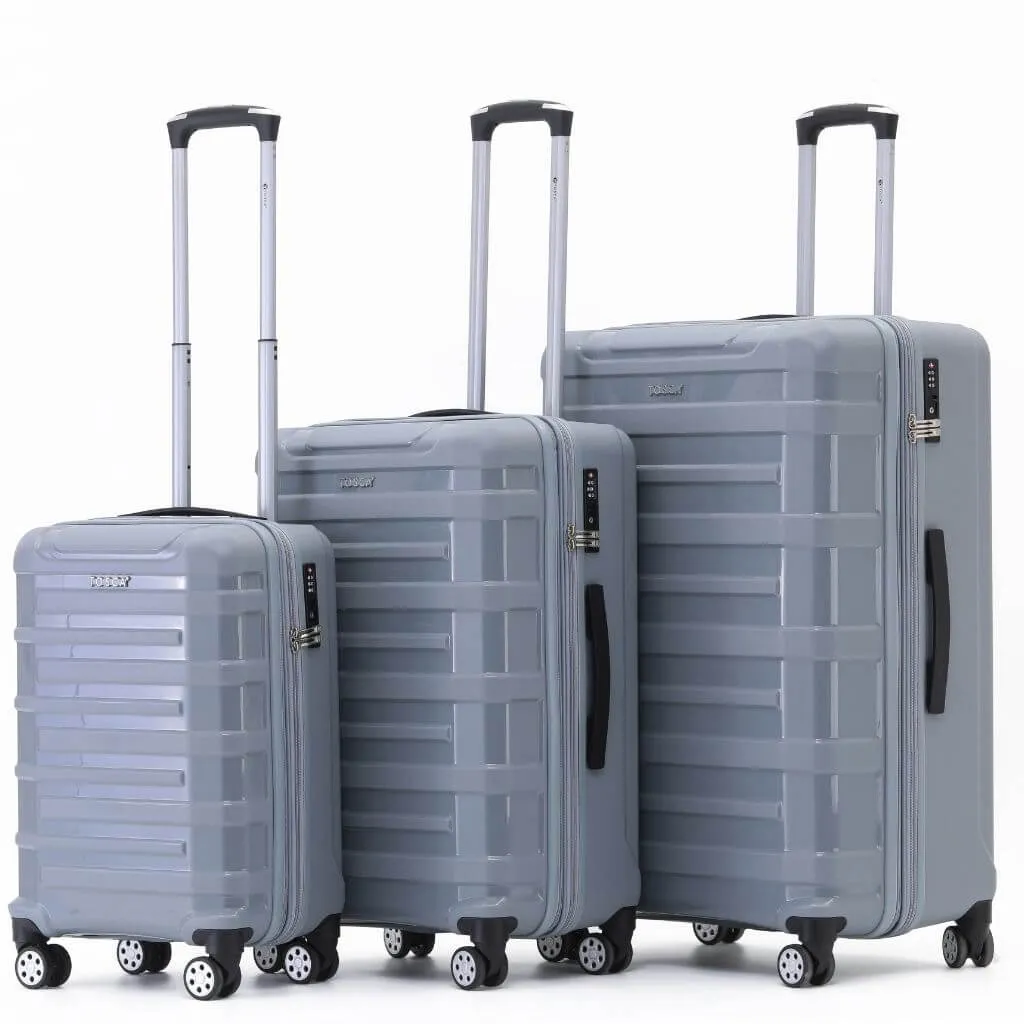 Tosca Warrior 3 Piece Hardsided Suitcase Set - Silver