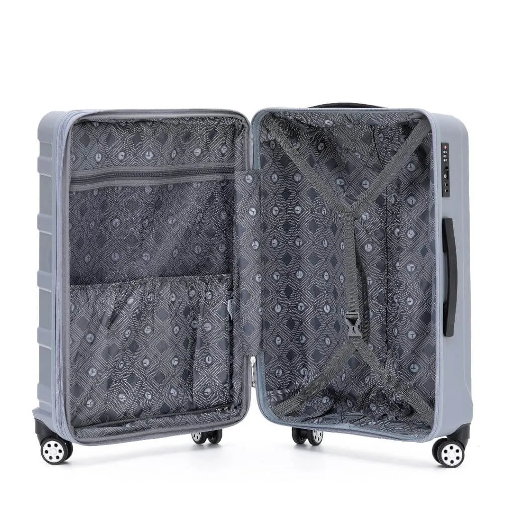 Tosca Warrior 3 Piece Hardsided Suitcase Set - Silver