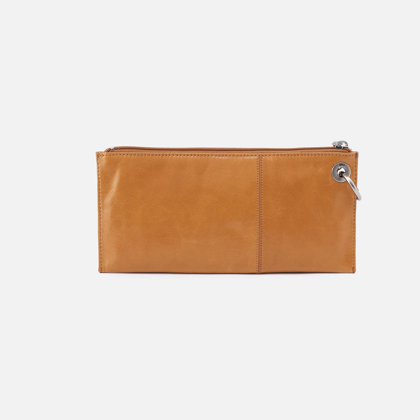 Vida Wristlet In Polished Leather - Natural