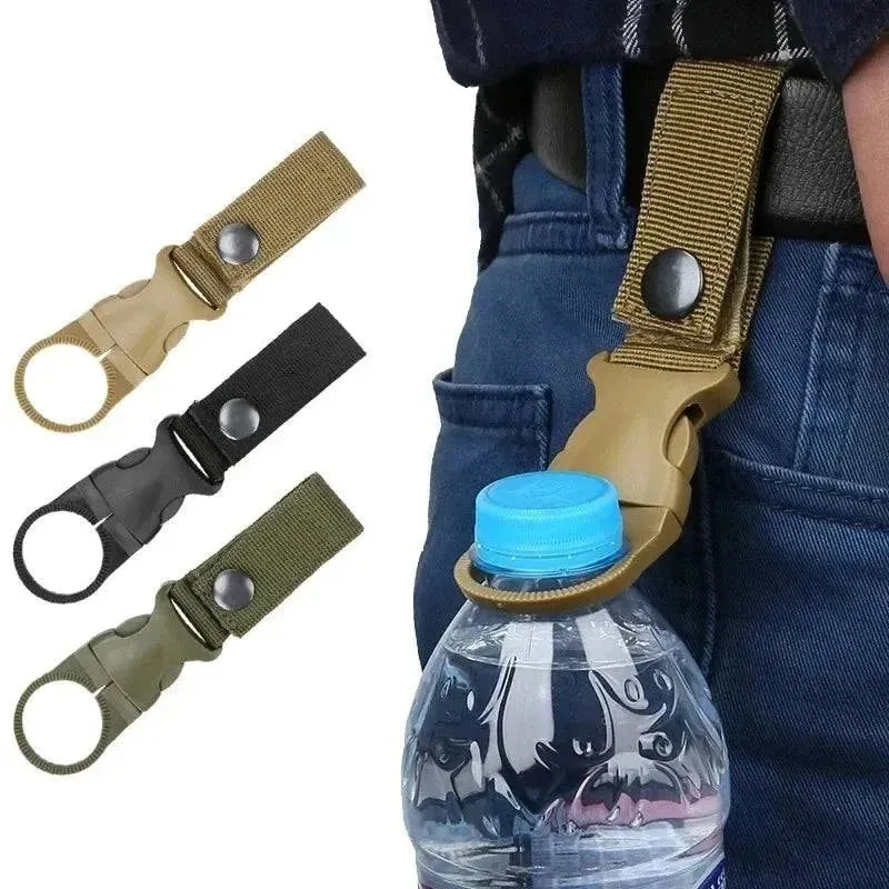 Webbing Buckle Hook Water Bottle Holder Clip Outdoor Nylon EDC Climb Carabiner Belt Backpack Hanger Camp