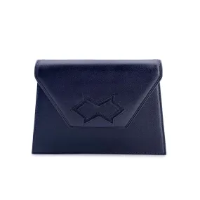 Yves Saint Laurent Vintage Black Leather Trapeze Clutch Bag Purse