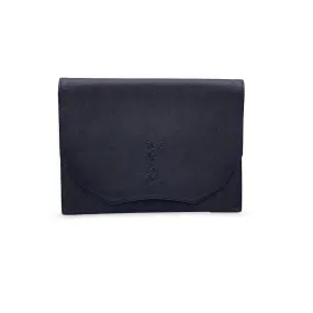 Yves Saint Laurent Vintage Black Leather YSL Logo Clutch Bag